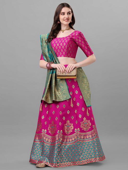 self design lehenga choli with dupatta - 18593260 - Very Small Image - 1