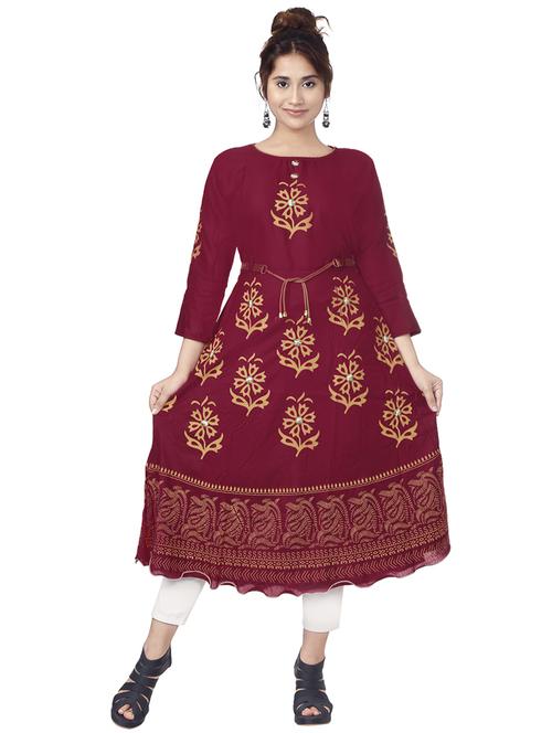 Women's Flared Kurta - 18594562 - Very Small Image - 1