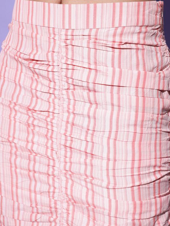 high rise ruched striped skirt - 18594794 - Standard Image - 4