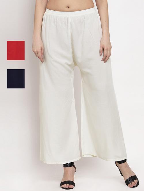 combo of 3 rayon palazzo - 18595317 - Very Small Image - 1