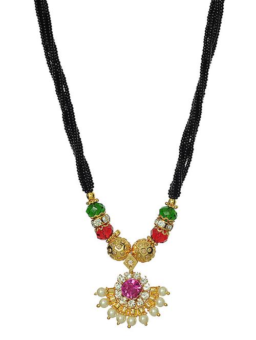crystal beads mangalsutra necklace - 18595628 - Very Small Image - 1