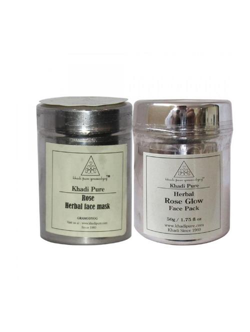 herbal rose and rose glow face pack/mask combo (100g) pack 2 - 18596154 - Very Small Image - 1
