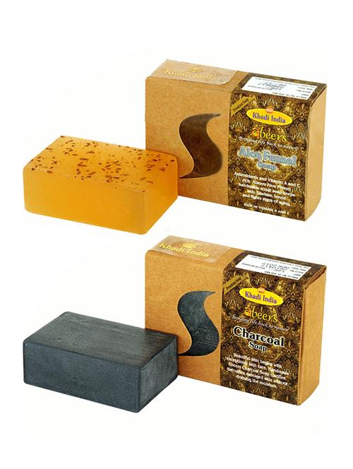 aloe fennel & charcoal premium soap (pack of 2) - 18601116 - Very Small Image - 1