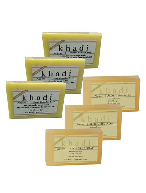 aloevera & haldi chandan with essential oils soap (pack of 6) - 18601231 - Very Small Image - 1