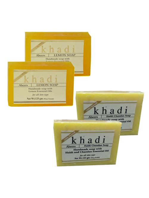 haldi chandan & lemon with essential oils soap (pack of 4) - 18601264 - Very Small Image - 1