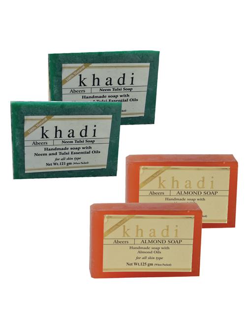 almond & neem tulsi with essential oils soap (pack of 4) - 18601270 - Very Small Image - 1
