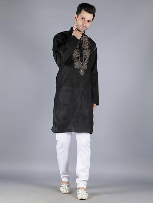 embroidered long kurta - 18602001 - Very Small Image - 1