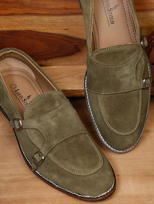 mens green monkstraps loafer - 18603418 - Very Small Image - 1