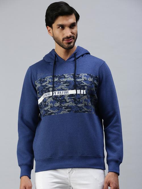hooded chest print sweatshirt - 18607015 - Very Small Image - 1