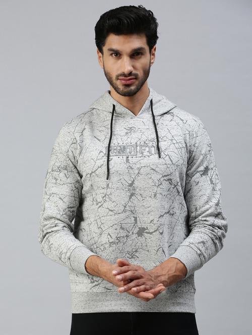 hooded chest print sweatshirt - 18607024 - Very Small Image - 1