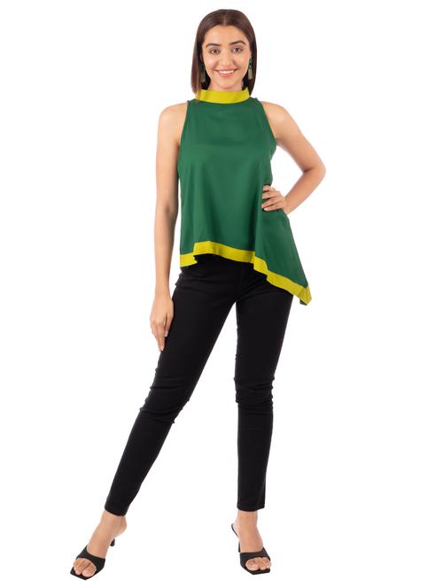 women's asymmetric mock neck top - 18607429 - Very Small Image - 1