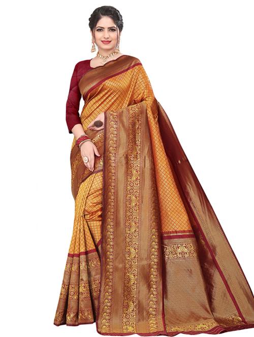women's banarasi saree - 18612859 - Very Small Image - 1