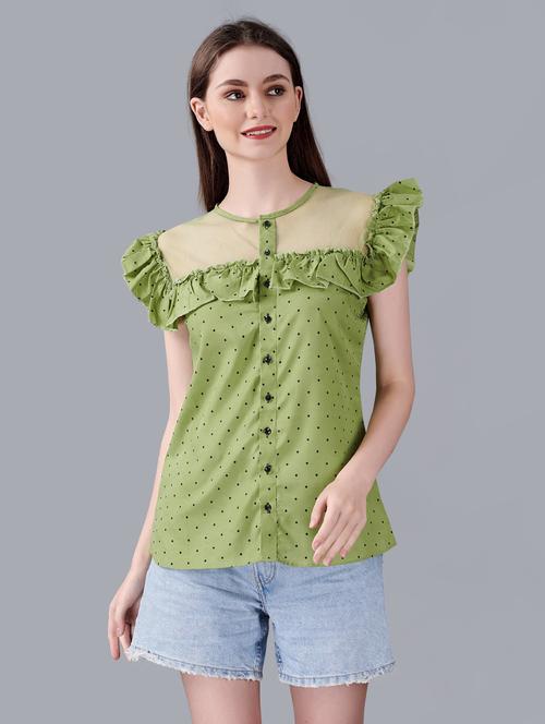 women's a line round neck top - 18613358 - Very Small Image - 1