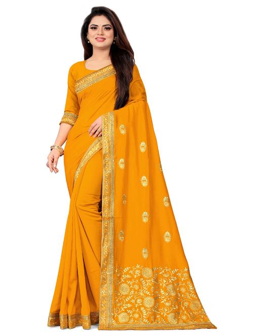 women's embroidered saree with blouse - 18613787 - Very Small Image - 1