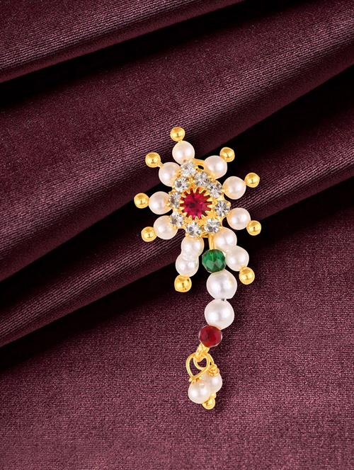 gold brass naath nose pin - 18614441 - Very Small Image - 1