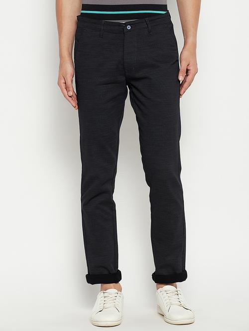 solid flat front casual trouser - 18614475 - Very Small Image - 1