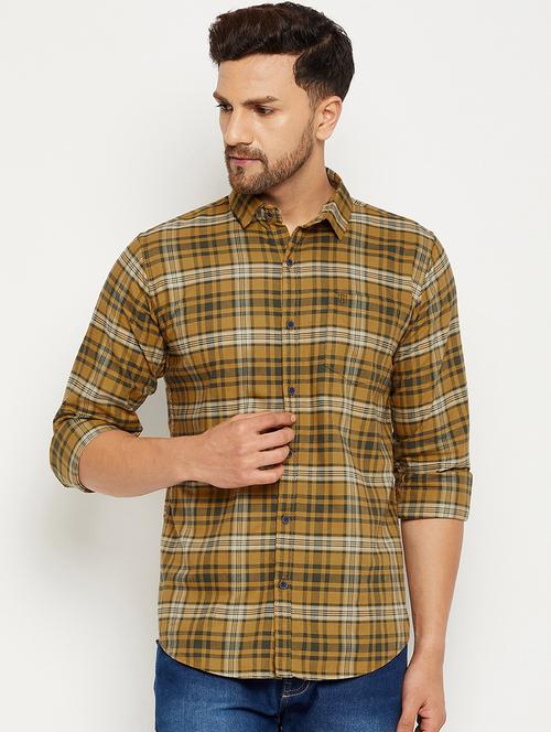 yellow checkered casual shirt - 18614480 - Very Small Image - 1