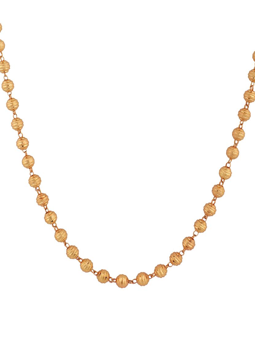 gold brass long necklace - 18614571 - Standard Image - 3
