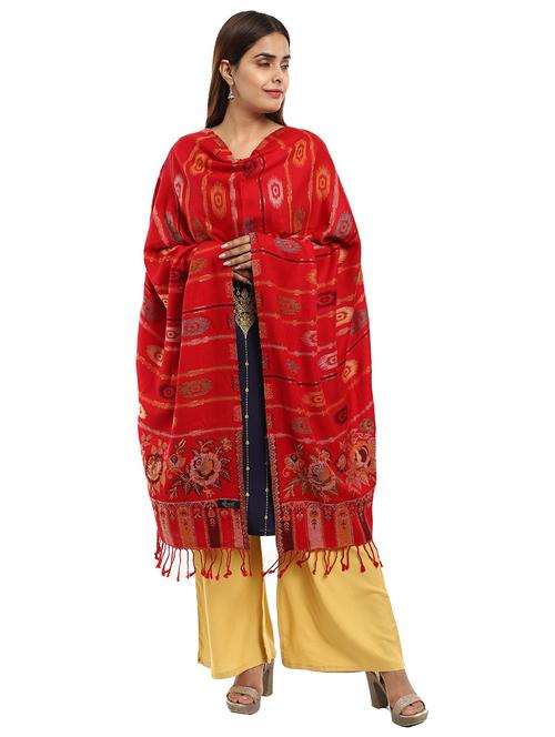 tassel detailed jacquard work stole - 18614705 - Very Small Image - 1