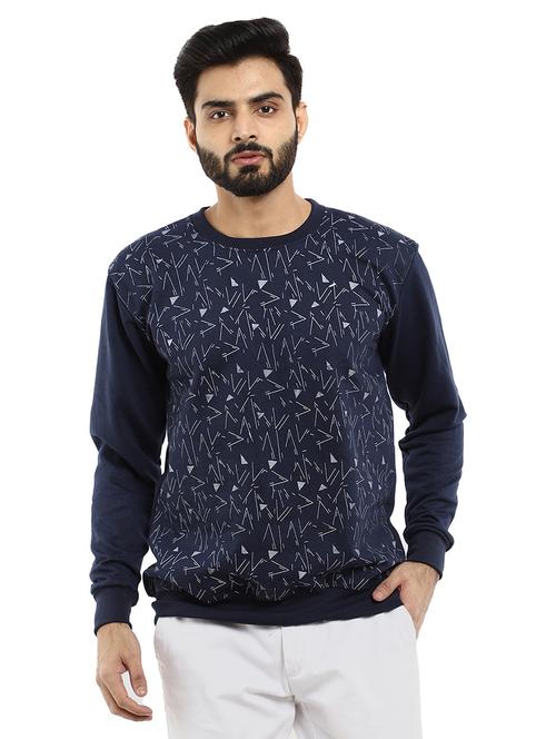 navy blue printed sweatshirt - 18615191 - Very Small Image - 1