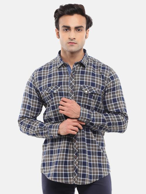mens checks casual shirt - 18615290 - Very Small Image - 1