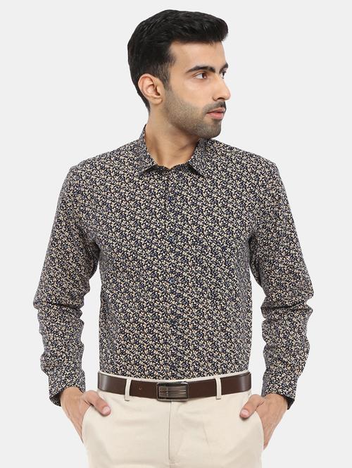 mens micro print formal shirt - 18615481 - Very Small Image - 1