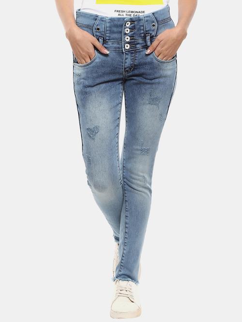 women's distress slim fit jeans - 18615548 - Very Small Image - 1