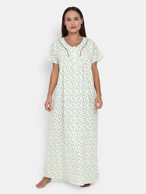 round neck printed nighty  - 18615626 - Very Small Image - 1