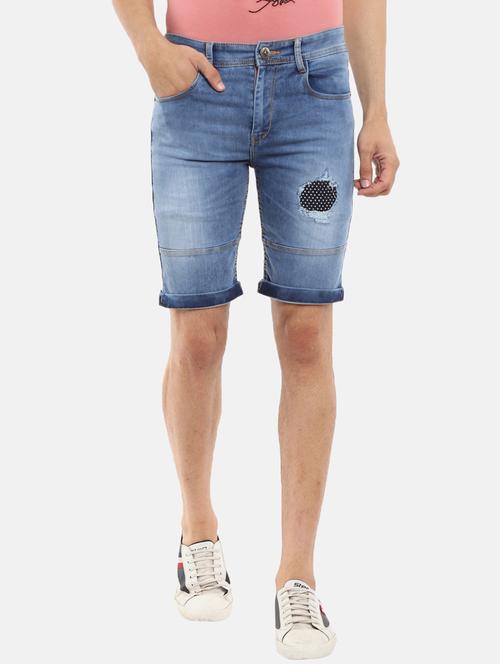 blue distress denim short - 18616149 - Very Small Image - 1