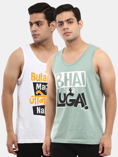 pack of 2 printed vest - 18616404 - Very Small Image - 1