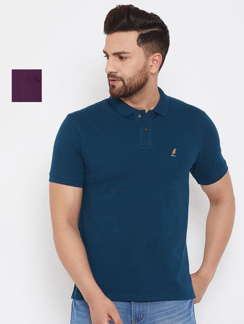 pack of 2 half sleeves solid polo neck t-shirt - 18616473 - Very Small Image - 1