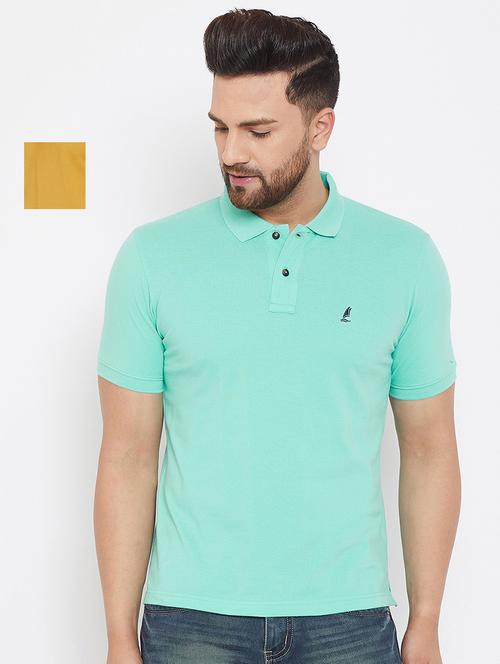 pack of 2 half sleeves solid polo neck t-shirt - 18616474 - Very Small Image - 1