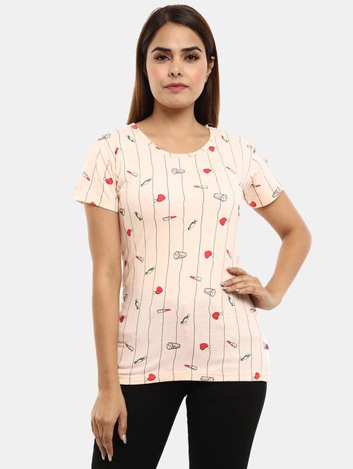 round neck printed regular tee - 18617010 - Very Small Image - 1