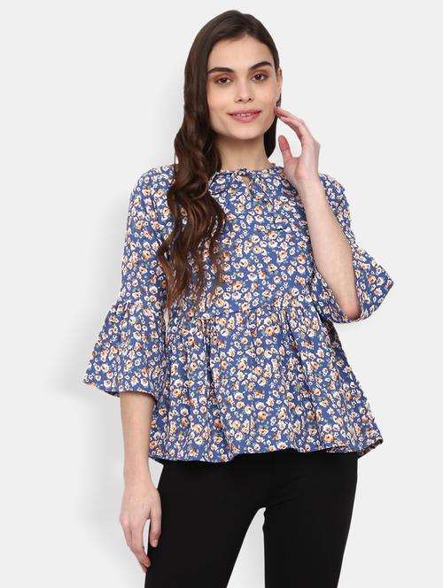 bell sleeved floral top  - 18617118 - Very Small Image - 1