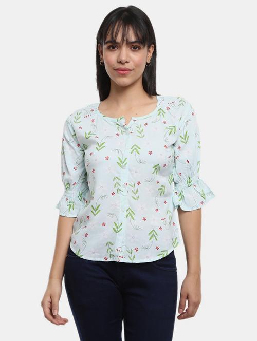 round neck printed top - 18617212 - Very Small Image - 1