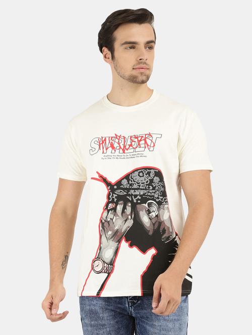 round neck front printed t-shirt  - 18617568 - Very Small Image - 1