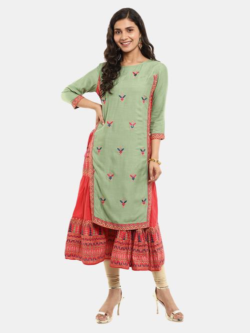 women's layered kurta - 18617641 - Very Small Image - 1