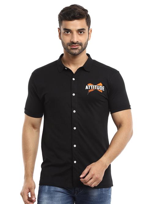 black printed casual shirt - 18620068 - Very Small Image - 1