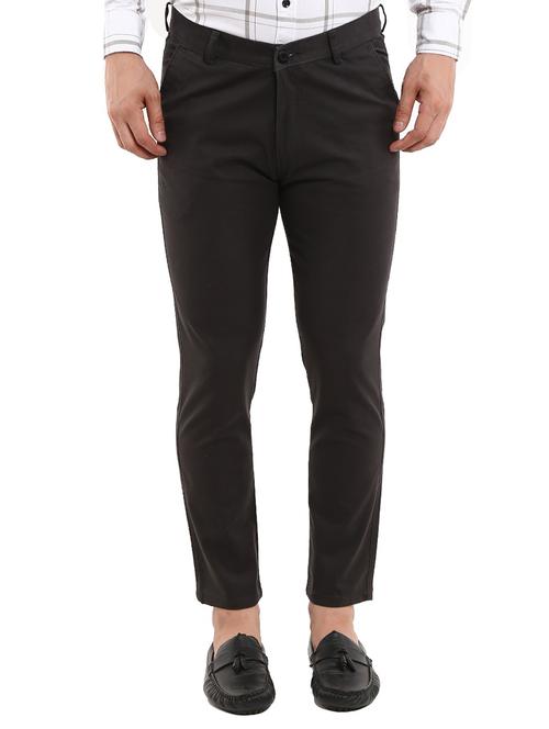 mid rise solid chinos casual trouser - 18620282 - Very Small Image - 1