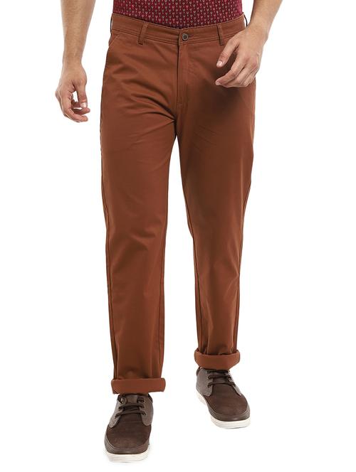mid rise solid chinos casual trouser - 18620297 - Very Small Image - 1
