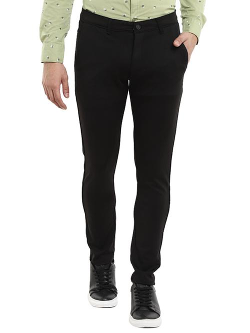 black solid chinos casual trouser - 18620325 - Very Small Image - 1