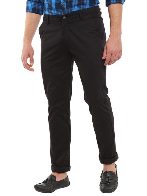 black solid chinos casual trouser - 18620360 - Very Small Image - 1
