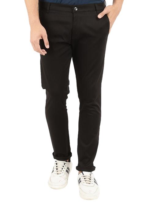 black solid chinos casual trouser - 18620454 - Very Small Image - 1