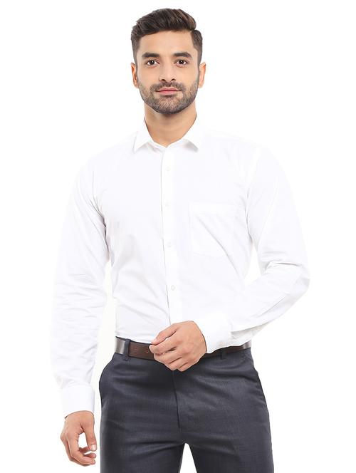 white solid full sleeve formal shirt  - 18620567 - Very Small Image - 1