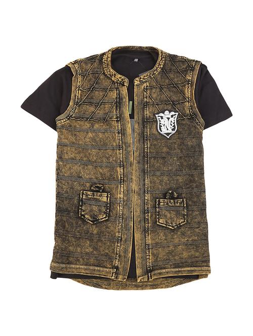 boys mandarin neck printed t-shirt - 18620719 - Very Small Image - 1