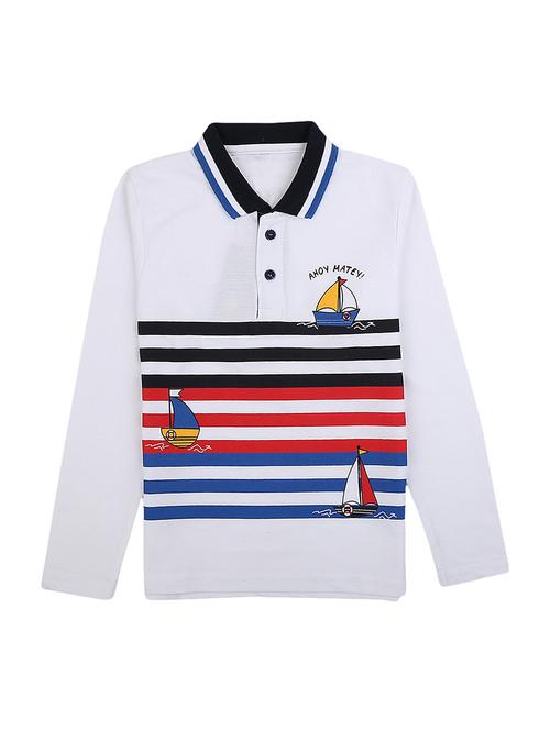 boys polo neck striped t-shirt - 18620777 - Very Small Image - 1