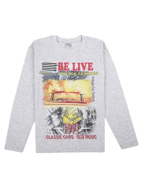 Grey Graphic Printed Round Neck T-shirt - 18620785 - Very Small Image - 1