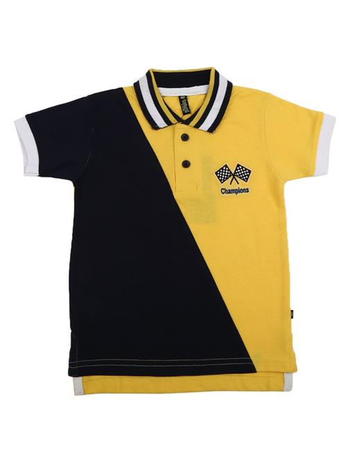 boys polo neck color block t-shirt - 18620787 - Very Small Image - 1