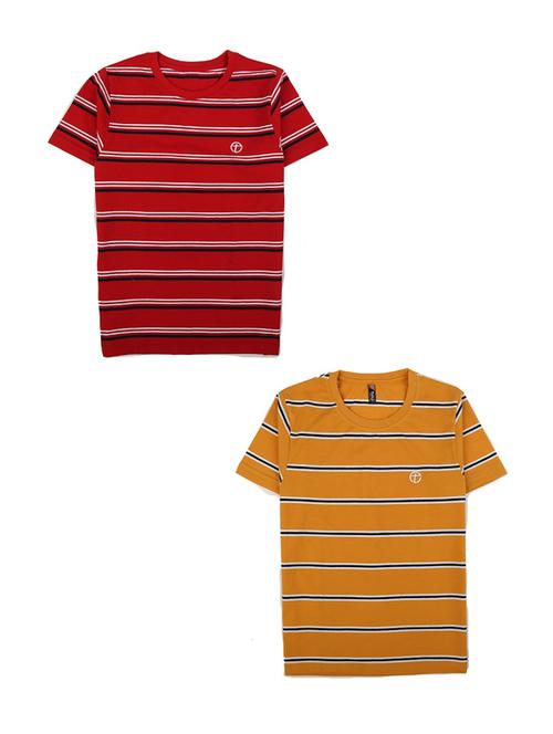 pack of 2 boys round neck striped t-shirt - 18620798 - Very Small Image - 1