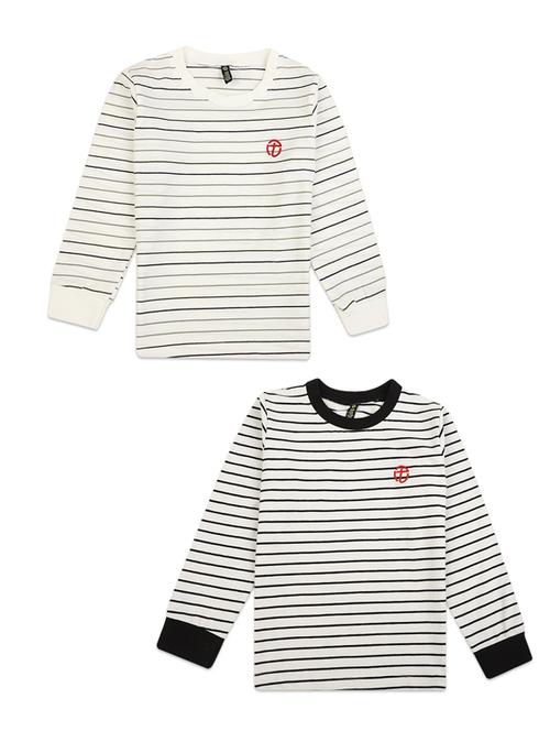 pack of 2 boys round neck striped t-shirt - 18620897 - Very Small Image - 1